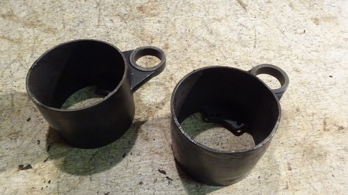 Pair black alloy clock holder - black,