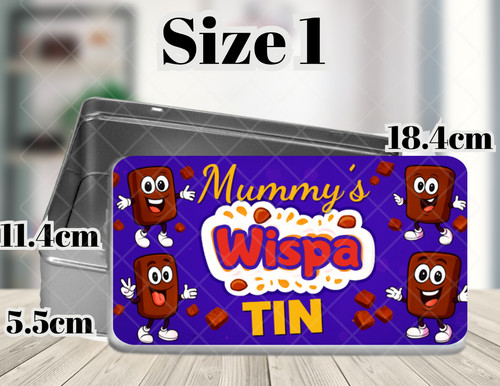 Personalised wispa theme - wispa, tin