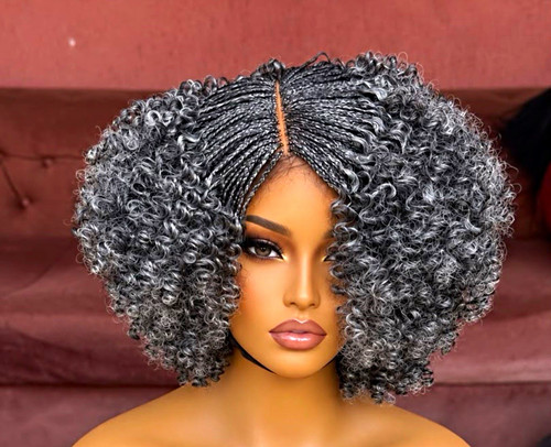 Black grey curlyshort - black/grey,