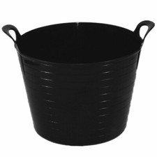 Flexi Tub Bucket Black 45L Plastic Heavy Duty Box for Home Garden Building Tool