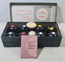 Brookes & Adams Mini Carpet Bowls Set B&A Vintage Original Box + Green Mat 