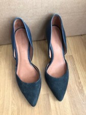 NEXT FOREVER COMFORT TEAL GREEN LEATHER STILETTO HEELED SHOES SIZE 5.5 UK