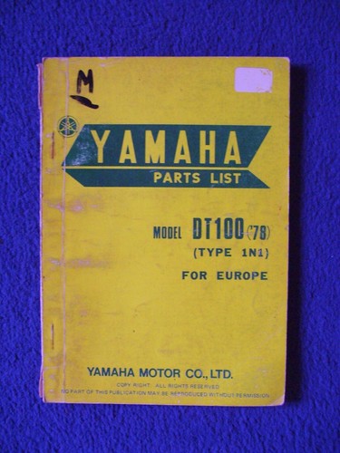 Yamaha dt100 type 1n1 - type,