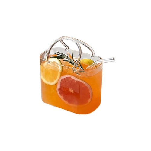 Glass purse shaped drink - purse,
