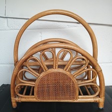 Vintage Retro Bamboo Rattan Magazine Paper Rack
