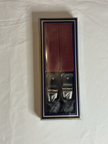 Red burgundy button braces - red/burgundy,