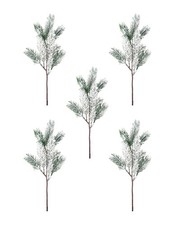 Christmas Tree Picks Snow Flocked Pine 32cm Set of 5 Wreath Garland Craft