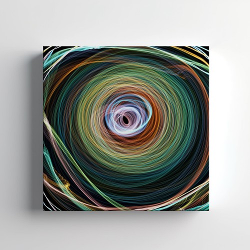 Abstract green spiral canvas - abstract,