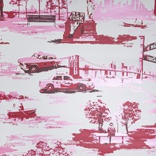 Red Pink Metallic Wallpaper