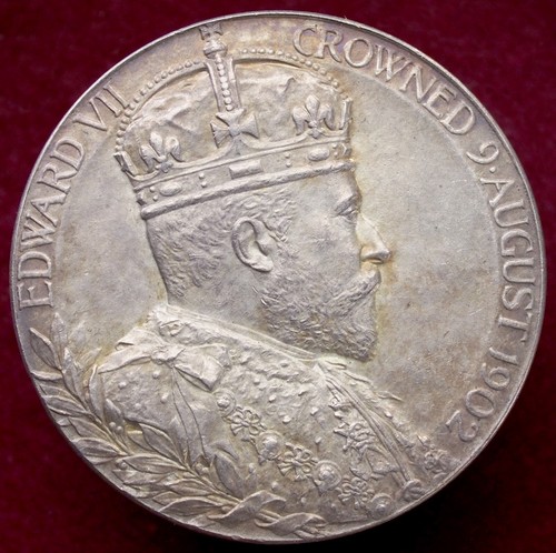 Silver coronation medal - coronation,