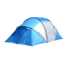 Outsunny 3 Man Camping Tent w/ 2 Rooms Porch Vents Rainfly Weather-Resistant