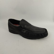 M&S Airflex Shoes Mens Size 11 Black Leather Loafers Slip On Smart Casual Work
