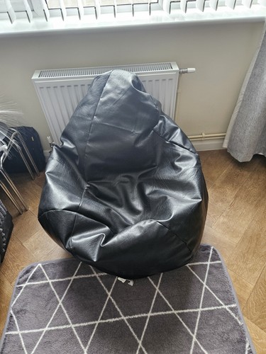 Black pvc bean - chair, adult