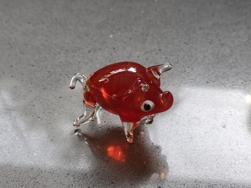 Vintage hand blown red orange - hand,