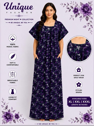 Indian night dress cotton - night,