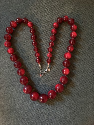 Ladies necklace red - ladies,