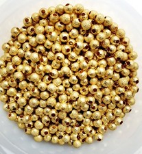4mm Gold Stardust Brass Spacer Beads Round Shiny Metal Fillers for Jewelry