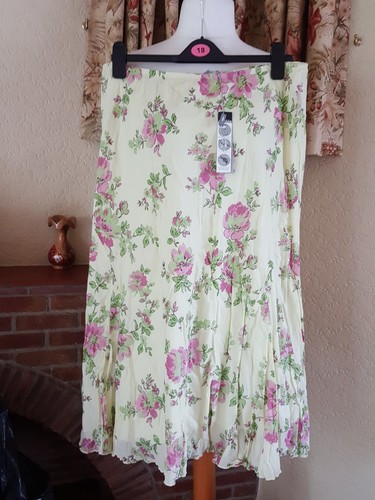 Yellow floral lagenlook skirt - yellow,