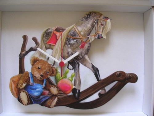 Teddy bear with rocking horse - with,