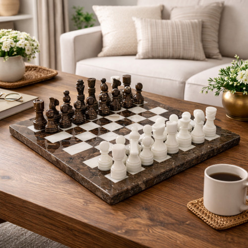 Luxury marble chess set - luxury,