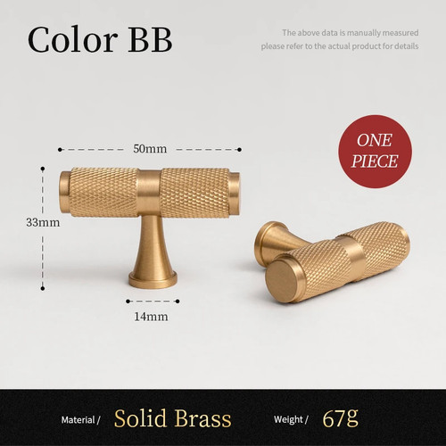Brushed brass knurled cabinet - brushed,