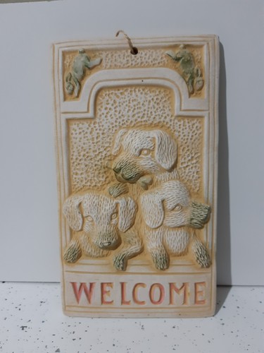 Welcome front door plaque - front, with
