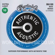 Martin MA180 Acoustic Guitar Strings Bronze Extra Light 12 STRING SET 10 - 47 