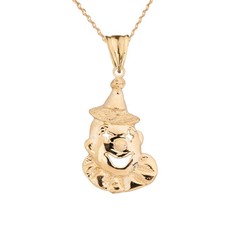Gold Circus Clown Pendant