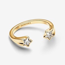 Pandora Shooting Stars Open Ring, Gold Plated, with pouch, Size 60