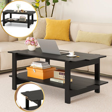 2-Tier Slatted Wood Coffee