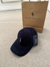Polo Ralph Lauren Corduroy Baseball Cap, Navy Blue Adjustable Strap Brand-New