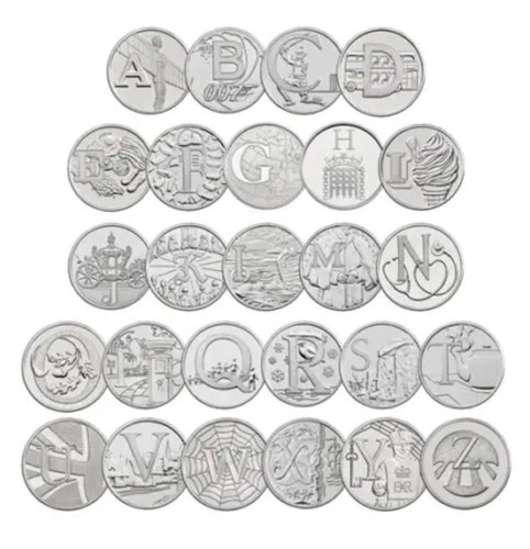 10p alphabet pence 2018 - a-z,