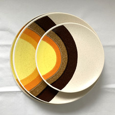 Vintage Mikasa Half Moon Plates Dinnerware 1970's Indian Feast DE801