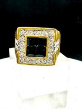 Mens blue sapphire  gold ring