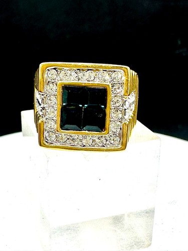 Mens blue sapphire gold ring - blue,