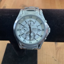 WATCH MEN'S SEIKO PREMIER SAPPHIRE CHRONOGRAPHE ALARM 40mm DATE WR 100M