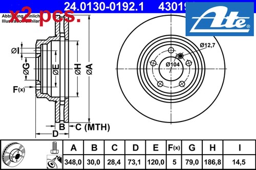 Pcs front brake - brake, disc