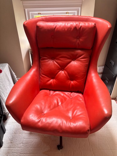 Red orange swivel egg chair - red/orange,