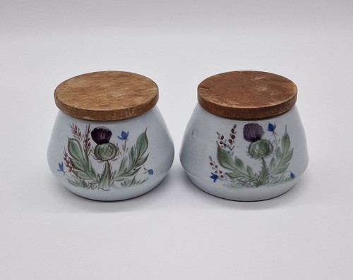 Pair vintage buchan pottery - vintage,