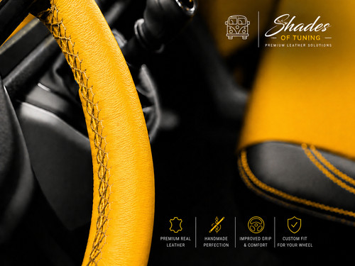 Leather steering wheel cover - steering,