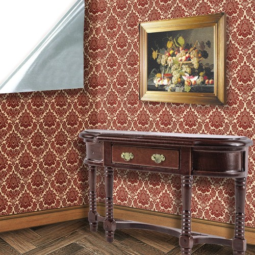 Dolls house wallpaper stick - wallpaper, on