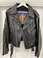 Rare Original Vintage Men's Versace Jeans Couture Leather Biker Jacket