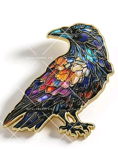 1pc vintage enamel crow - vintage,