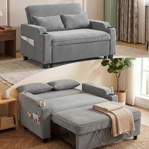 Seater sofa bed grey living - 2,