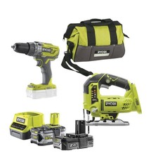 Ryobi R18PDJS-252 Jigsaw  Drill Kit 18V ONE+ (2.0+5.0)Ah Battery