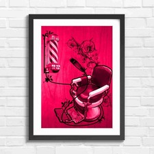 Retro barber chair and - and, pole