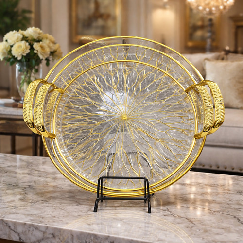 Elegant gold serving tray - tray, set