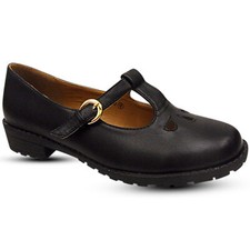 SCHOOL GIRLS WOMENS LOW HEEL BUCKLE BOW MARY JANE STRAP PUMPS DOLLY SHOES SIZE