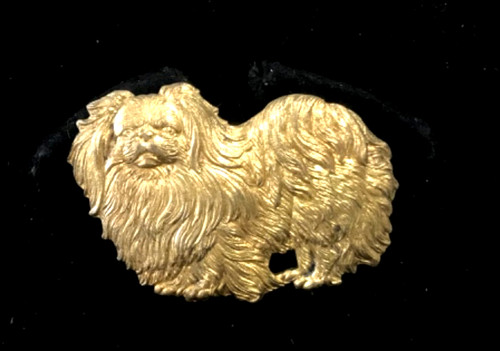 Vintage gold pekingese dog - vintage,