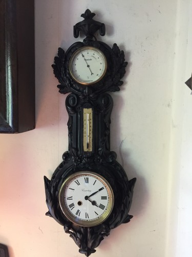 Antique cast iron wall clock - iron,